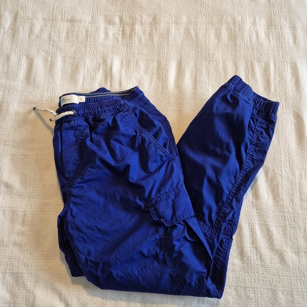 Mini Boden boys 10 Years royal blue lined pull on pants with drawstring VVGUC
